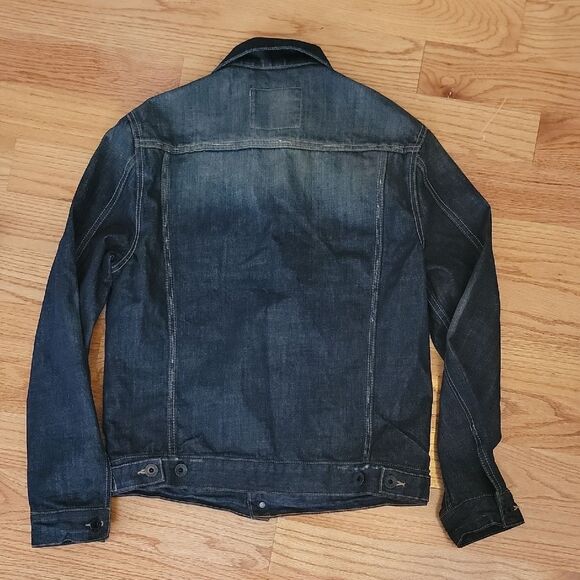 American Eagle Outfitters Mens Denim Distressed Trucker Retro Jean Jacket Size M - Picture 7 of 7